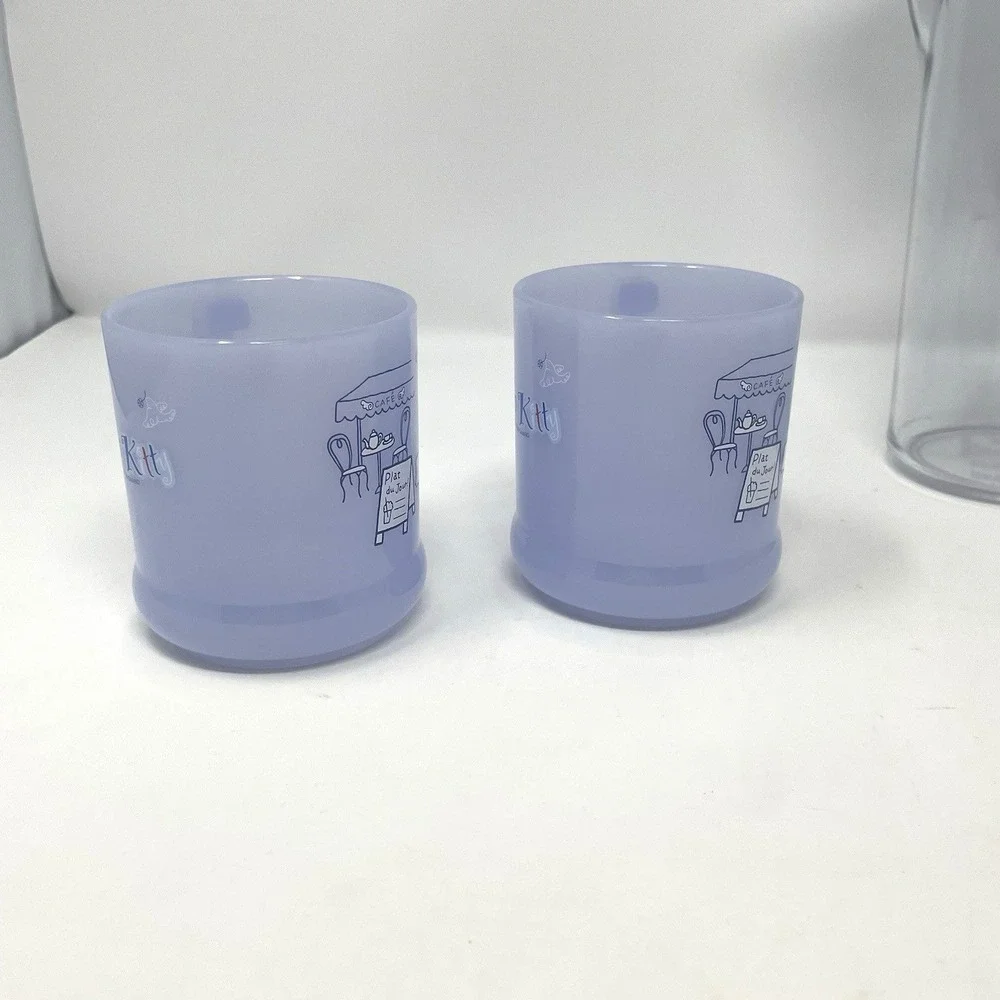 Vtg 2002 Sanrio Hello‎ Kitty Blue Angel Pitcher & Cup Set French Angel Rare Y2K